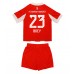 Bayern Munich Sacha Boey #23 Hjemmedraktsett Barn 2025-26 Korte ermer (+ Korte bukser)
